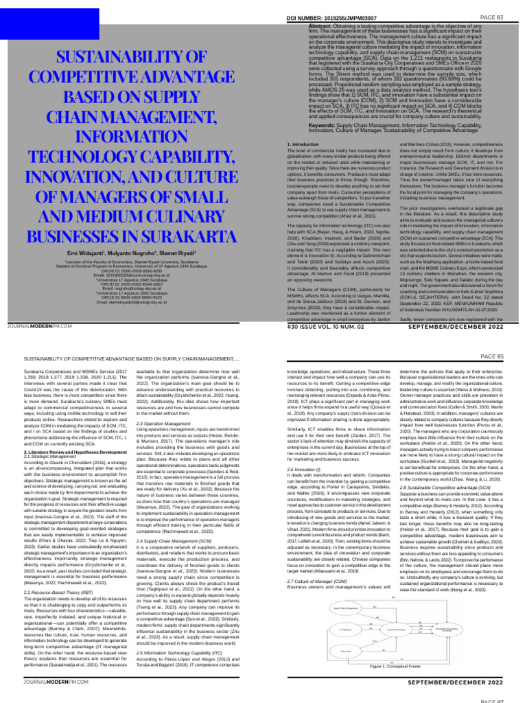 Managerial Culture's Impact on SCA | PDF | Supply Chain Management ...