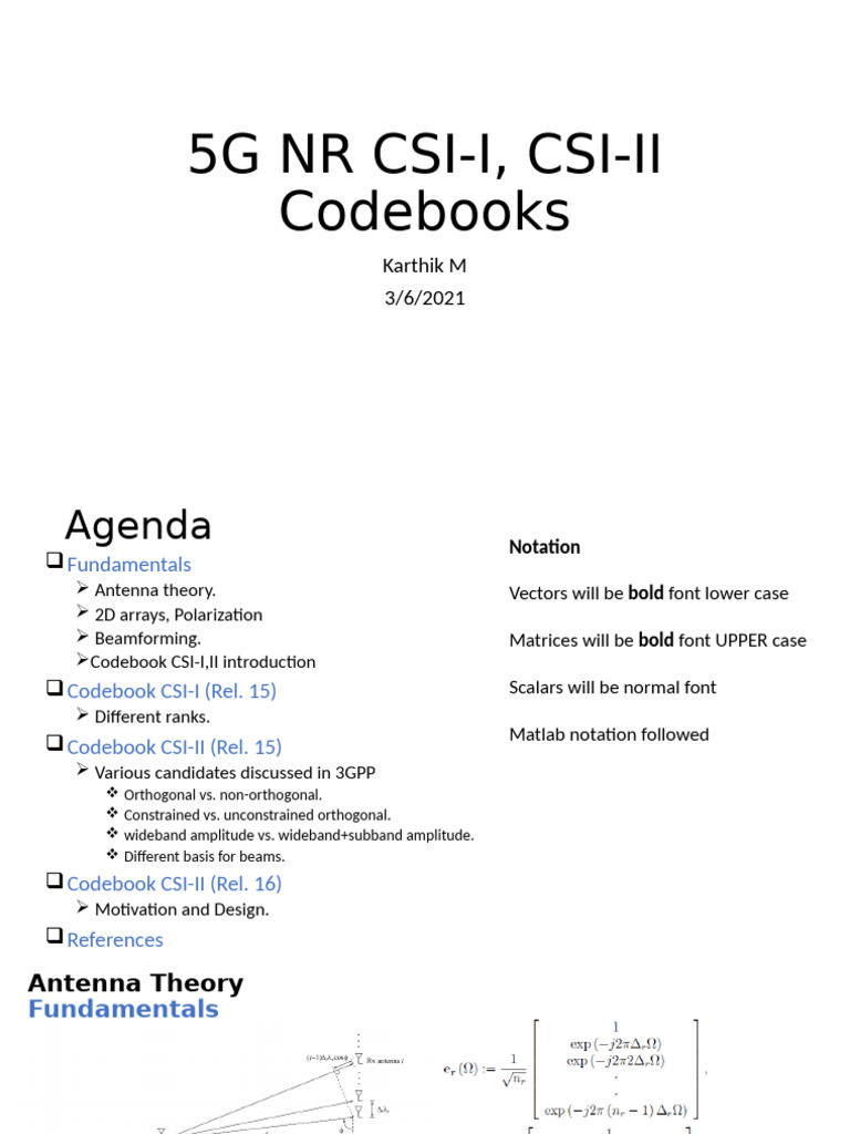 5G Codebooks for CSI Feedback Review | PDF | Polarization (Waves ...