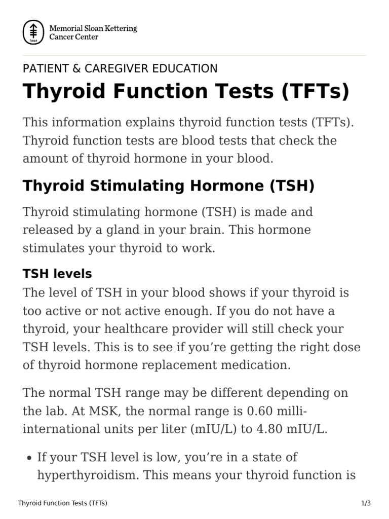 Understanding Thyroid Function Tests | PDF | Thyroid Stimulating ...