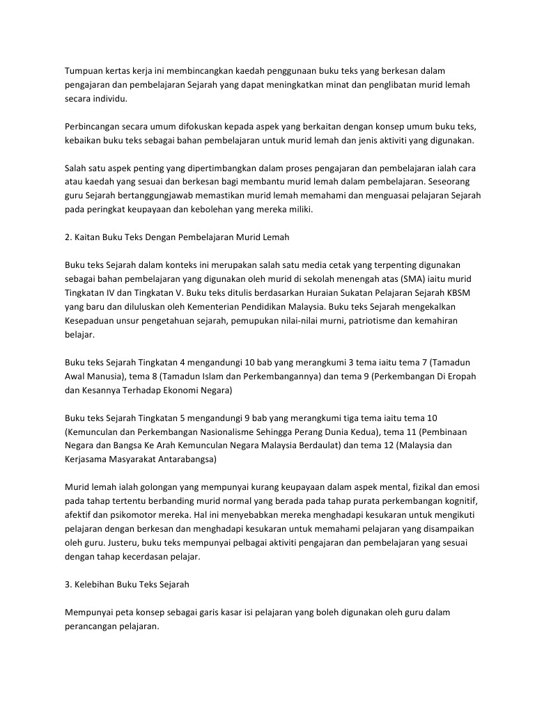 Kelebihan Buku Teks Sejarah Pdf