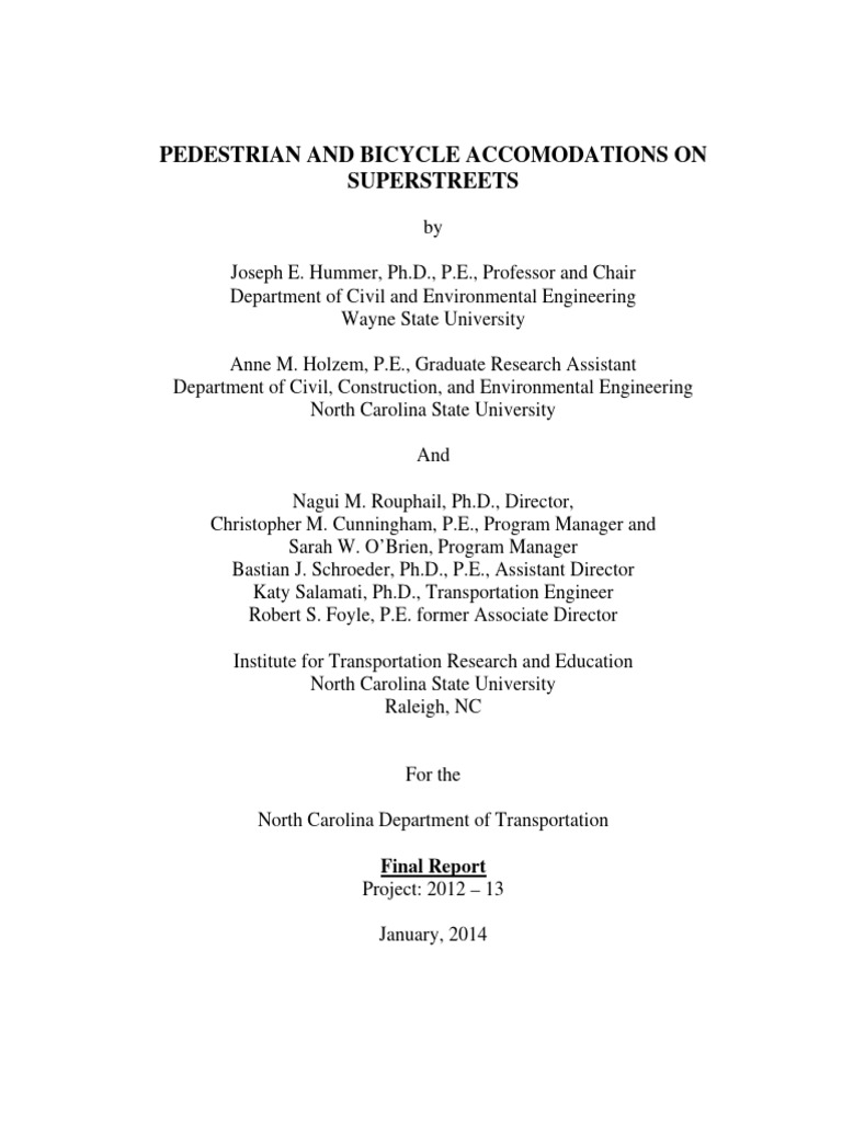 Superstreet Pedestrian & Bicycle Solutions | PDF | Intersection (Road ...