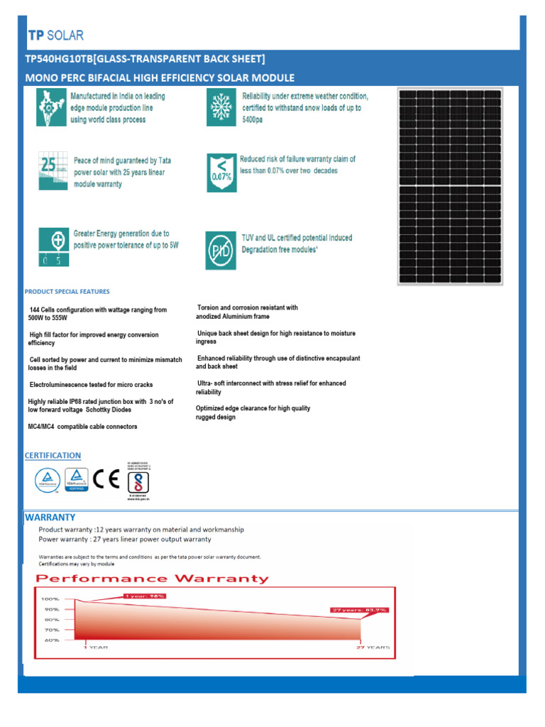 TP550HG10TB - (1134 X2278 X35) - 72 X 2-TP SOLAR | PDF | Electrical ...