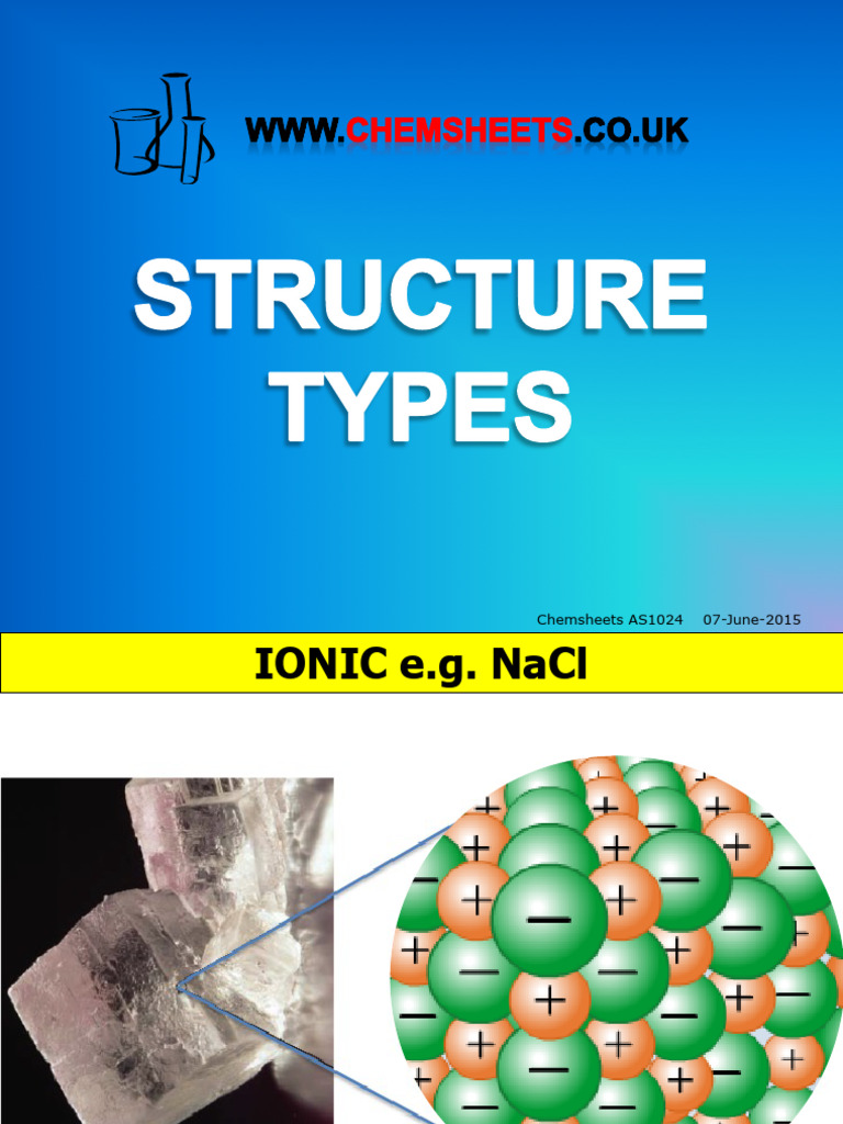 Chemsheets AS 1014 Structure Types Presentation | PDF | Chemical Bond ...