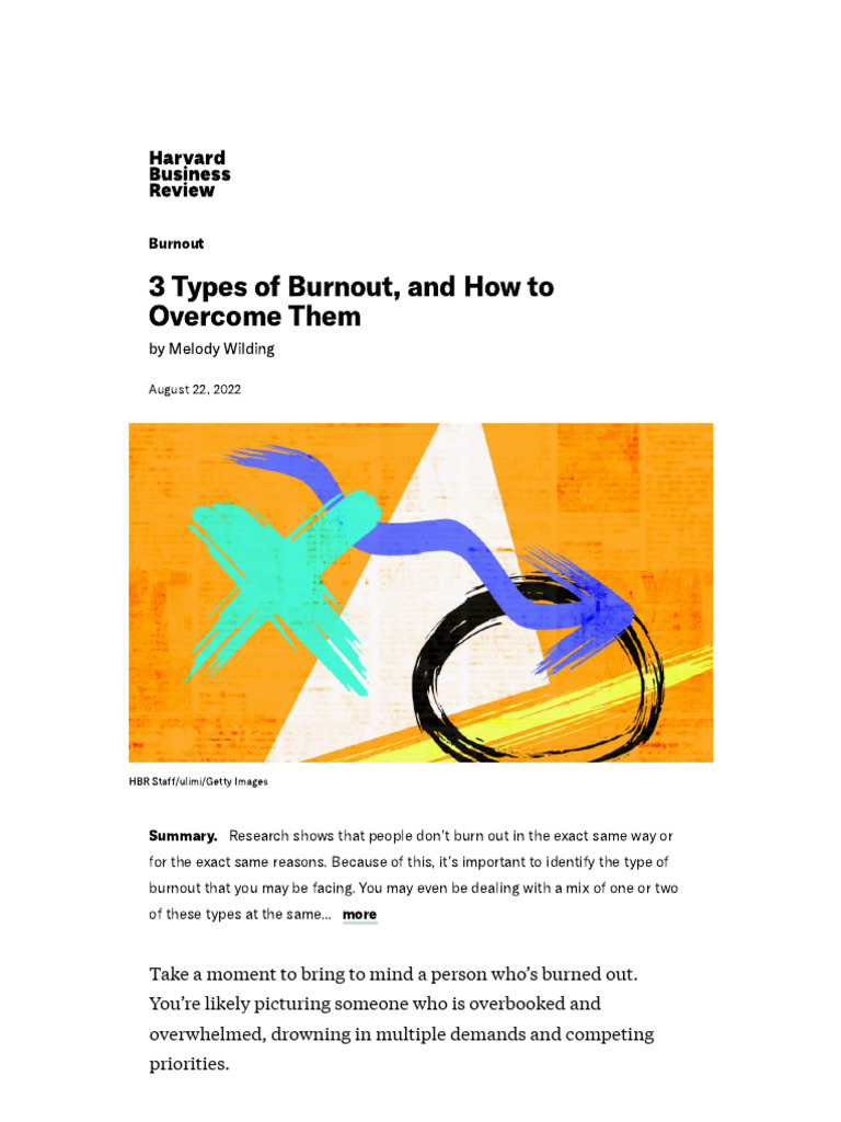 Understanding 3 Types of Burnout | PDF | Occupational Burnout ...
