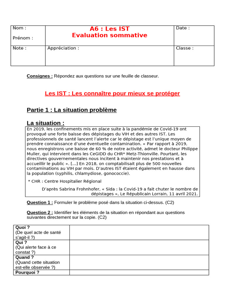 Comprendre les IST et leur prévention | PDF | SIDA | Infection ...