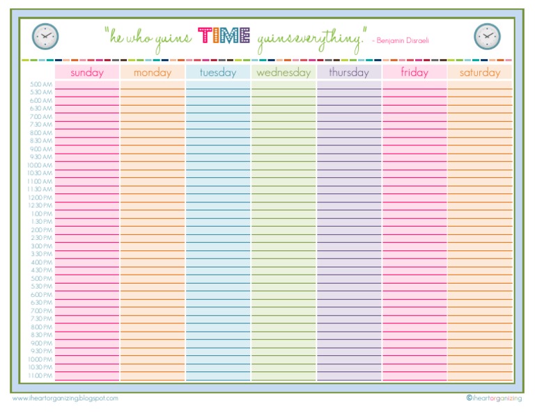 Printable Weekly Routine Schedule | PDF