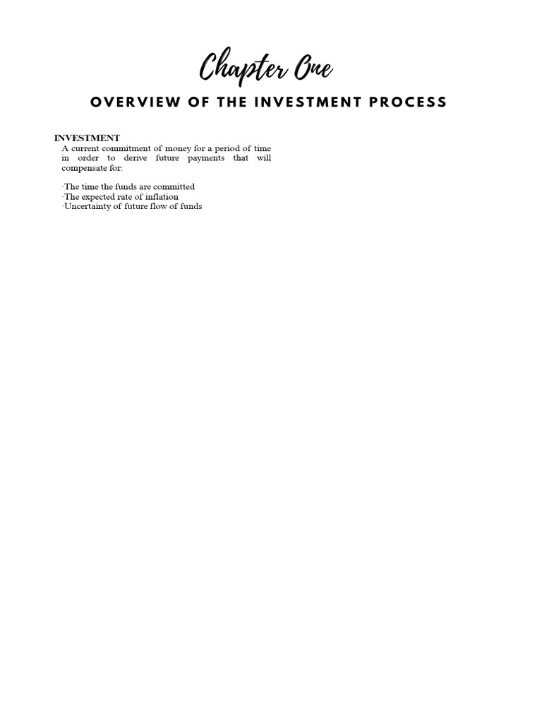 Overview of the Investment Process | PDF