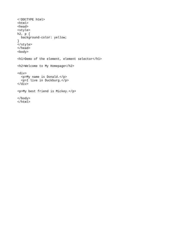 HTML Element Selector Demo | PDF