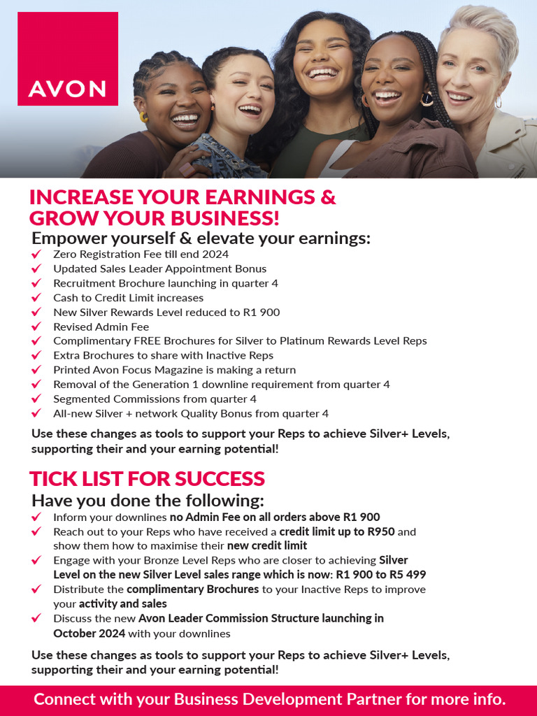 (18fa2df0 06c5 482c 924e d022bb849524) Avon Sales Leaders Checklist | PDF