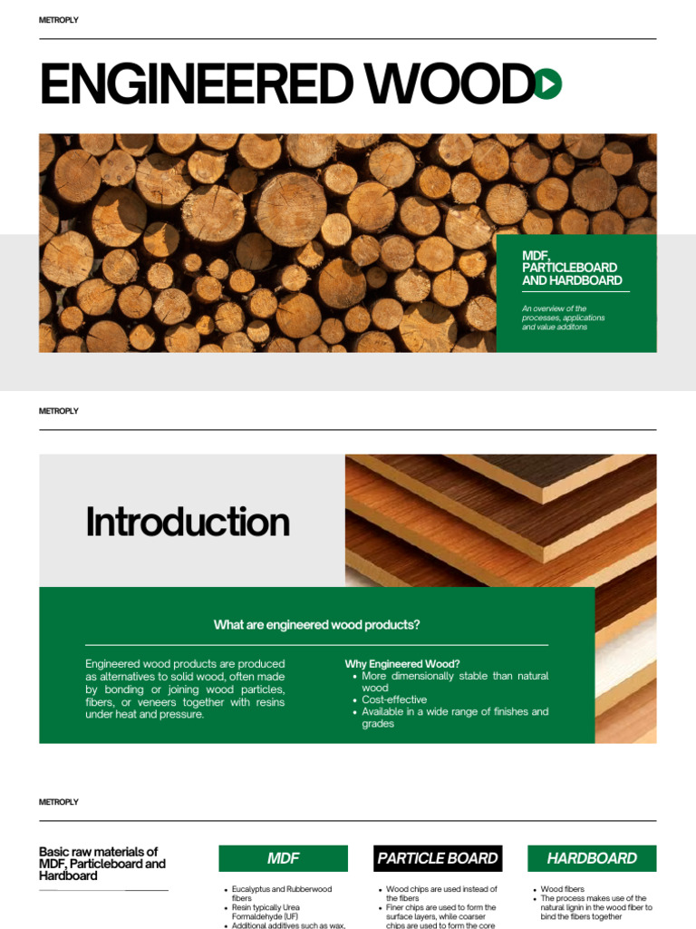 Engineered Wood Presentation | PDF | Wood Products | Materials