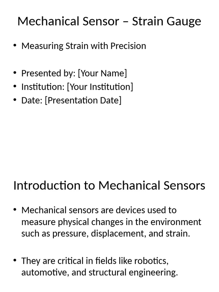 Strain Gauge Presentation | PDF