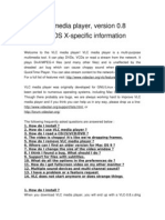 VLC Media Player, Version 0.8 Mac OS X-Specific Information