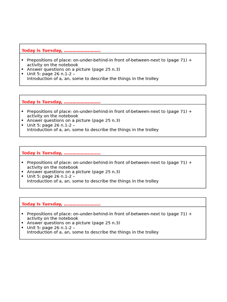 Today Is Tuesday | PDF