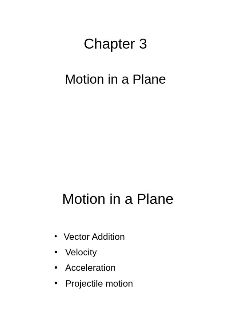 Motion in a Plane: Vectors & Projectile | PDF | Euclidean Vector ...