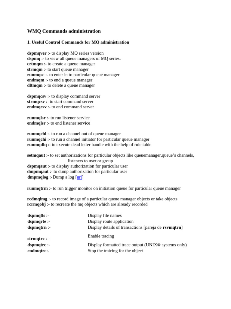 WMQ Commands: RUNMQSC Utility Guide | PDF | Computing Platforms ...