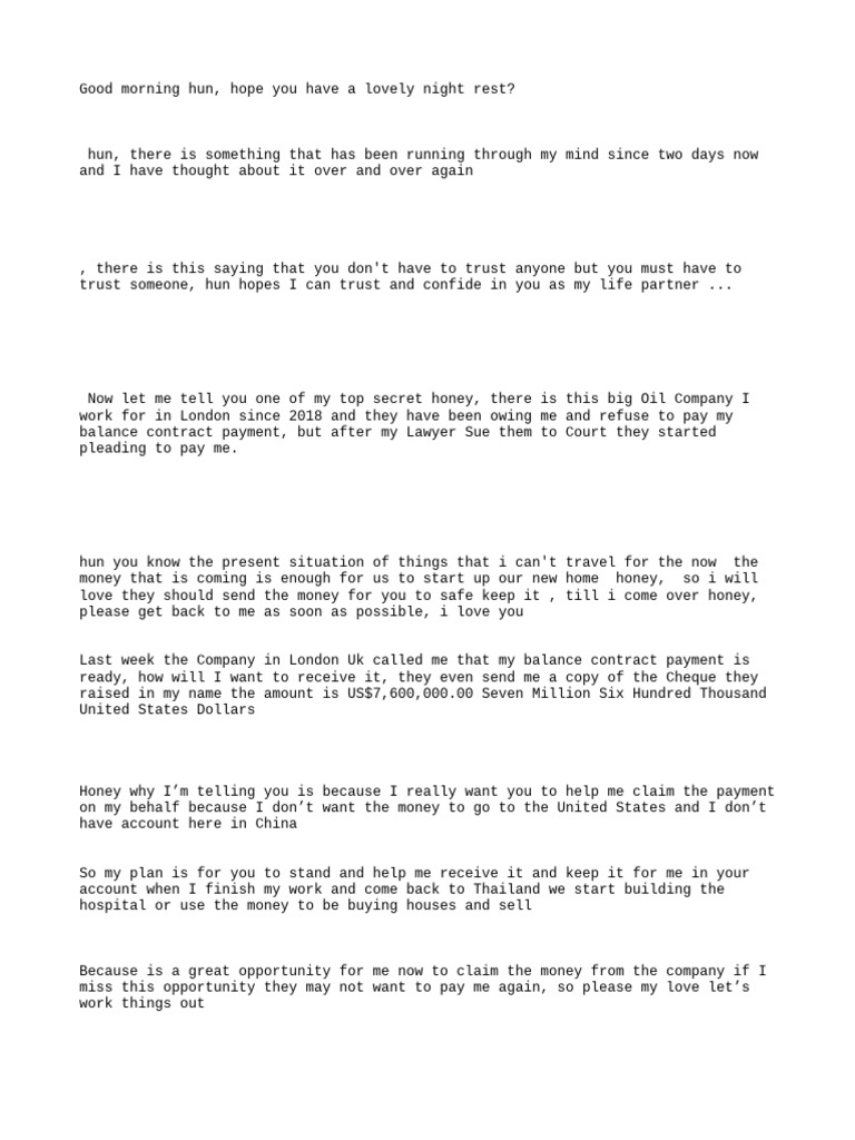 Trust and Financial Assistance Request | PDF | Money