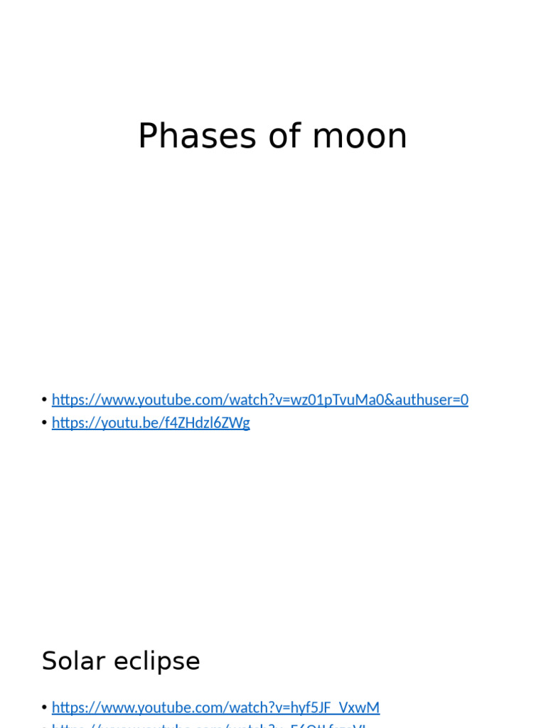 Moon Phases and Eclipses Explained | PDF