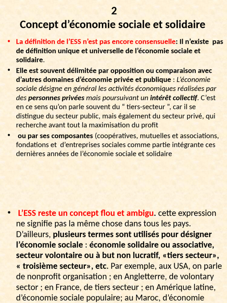 Définition et principes de l'ESS | PDF | Économie sociale | Business
