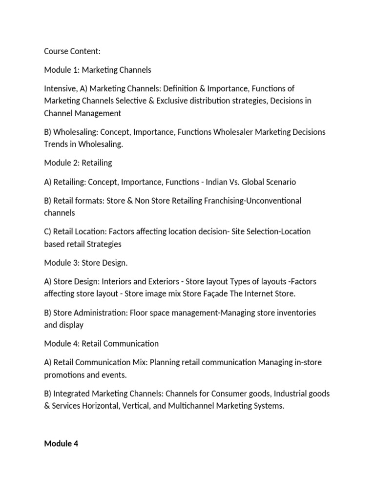 Retail Management Module 4 | PDF | Retail | Marketing