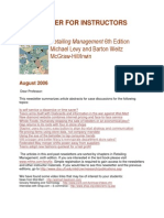 Newsletter For Instructors: Retailing Management 6th Edition