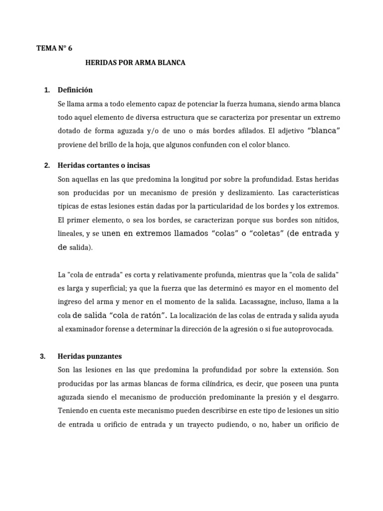 Tipos de heridas por arma blanca | PDF
