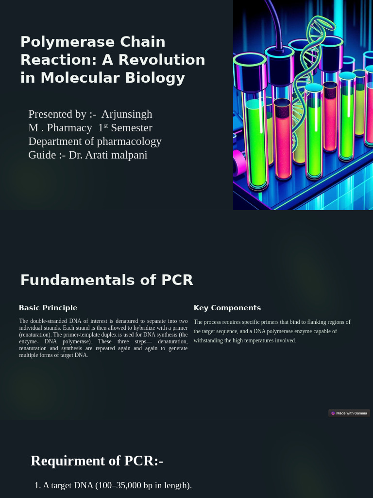 Arjunsingh Topic PCR | PDF | Polymerase Chain Reaction | Real Time ...