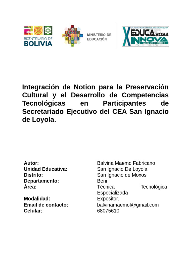 Propuesta Educa Innova Cea. Sil 2024 | PDF | Enseñando | Plan de estudios