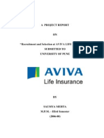 Study of Recruitment & Selection Process in Aviva Life Insurance By Saumya Mehta