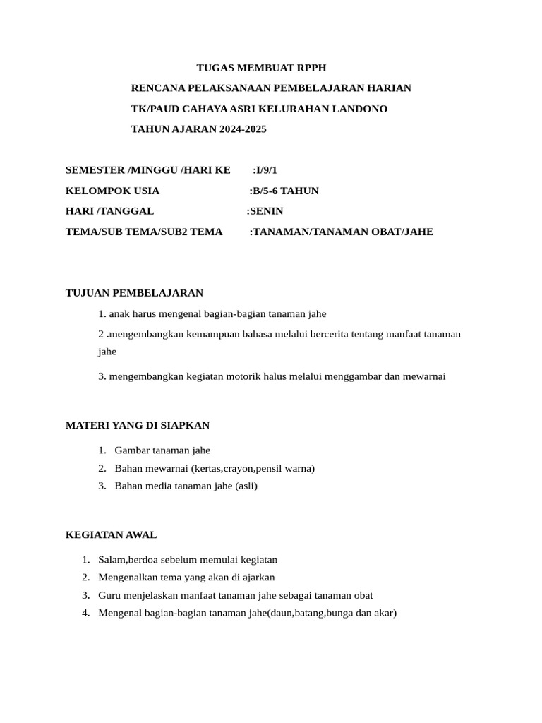 Membuat RPPH | PDF