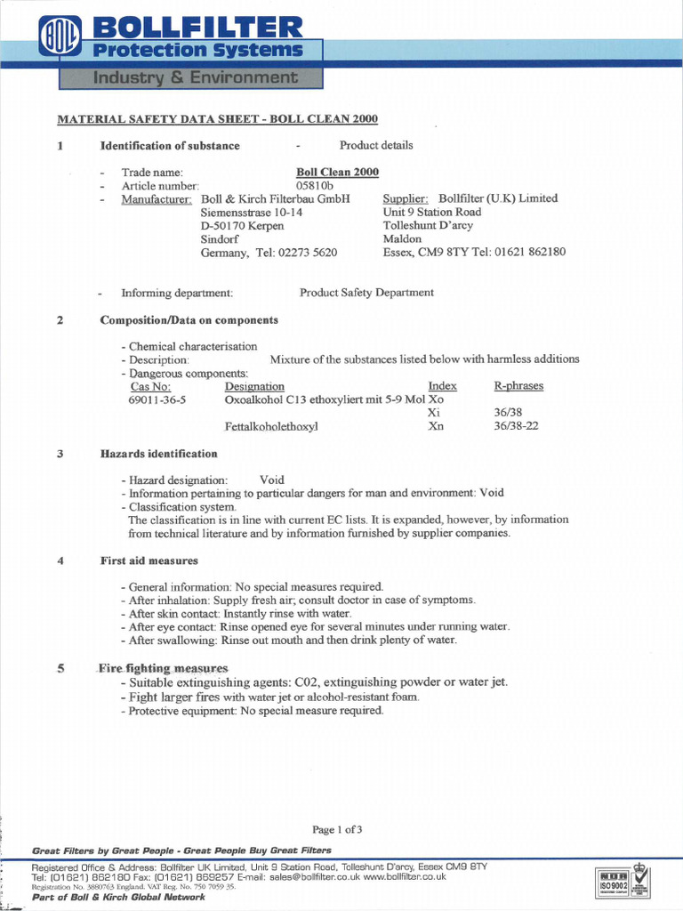 Boll Clean 2000 | PDF