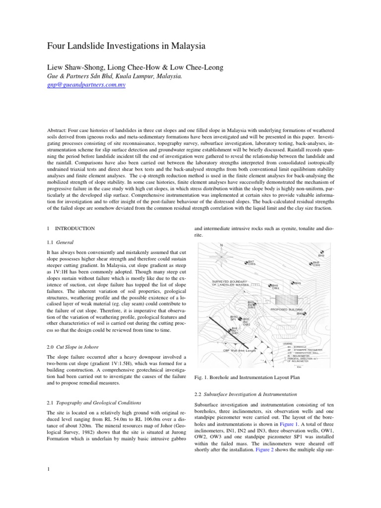 Landslide Investigations in Malaysia | PDF | Landslide | Geotechnical ...