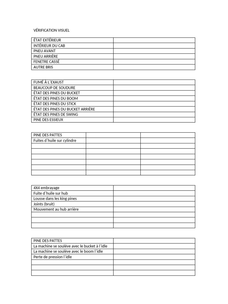 Vérification Visuel Chek List | PDF