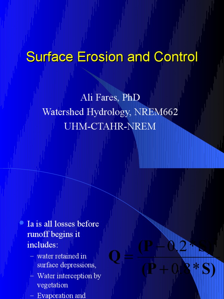 Surface Erosion and Control | PDF | Erosion | Surface Runoff