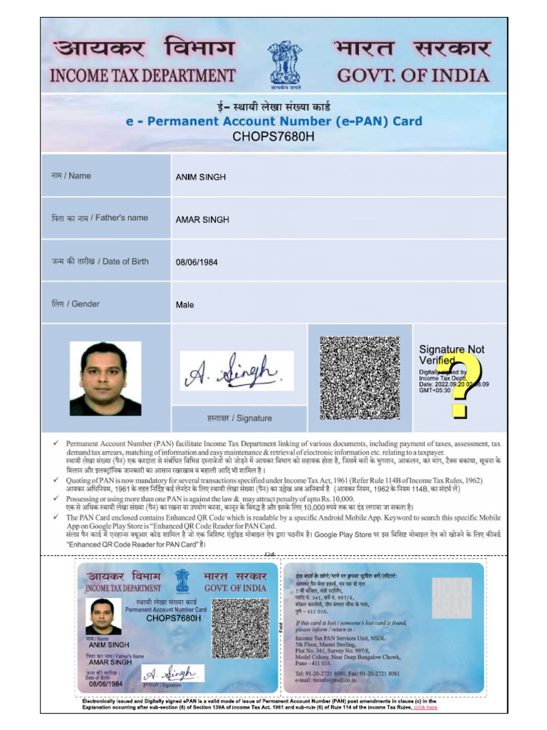 2ND Director - Pan Card | PDF