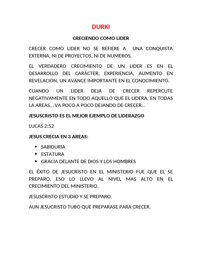 Crecimiento Personal en el Liderazgo | PDF