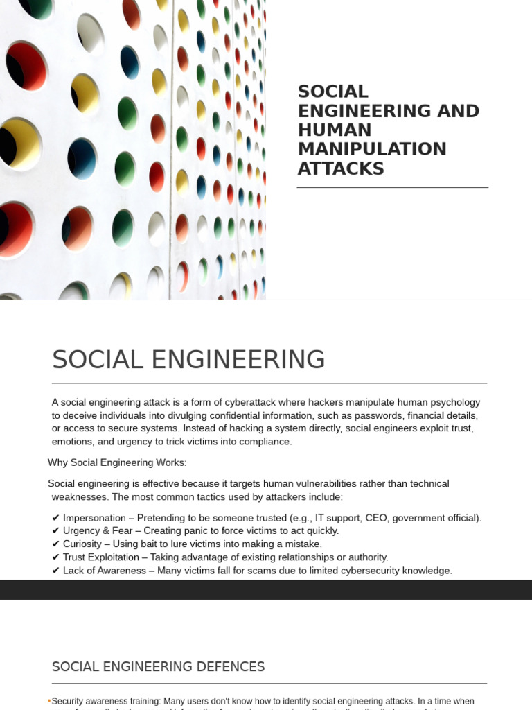 Social Engineering and Human Manipulation Attacks | PDF | Phishing ...