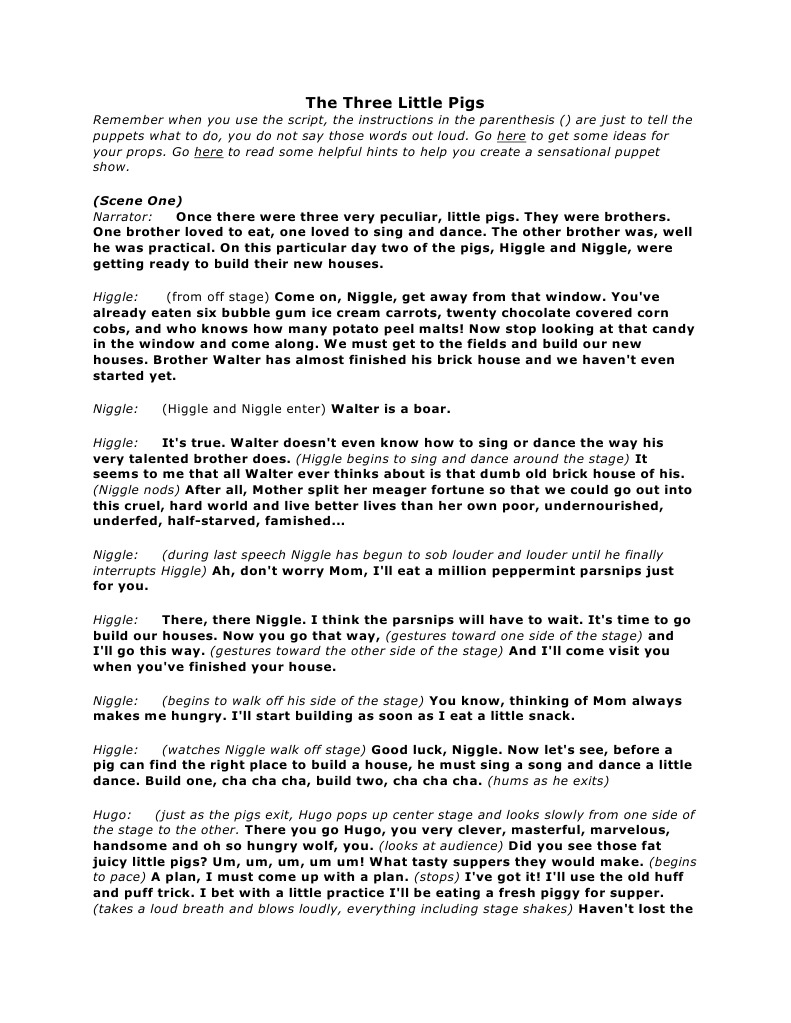 The Three Little Pigs | PDF | Little Red Riding Hood | Hansel And Gretel, image size:791x1023