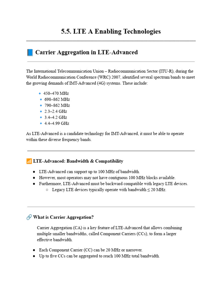 5.5. LTE A Enabling Technologies | PDF | Lte Advanced | Computer ...