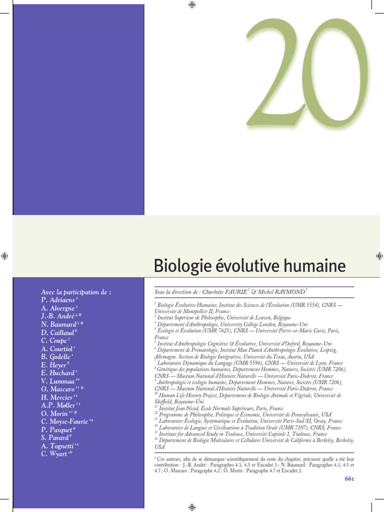 Biologie évolutive humaine et adaptations | PDF | Testostérone | Évolution