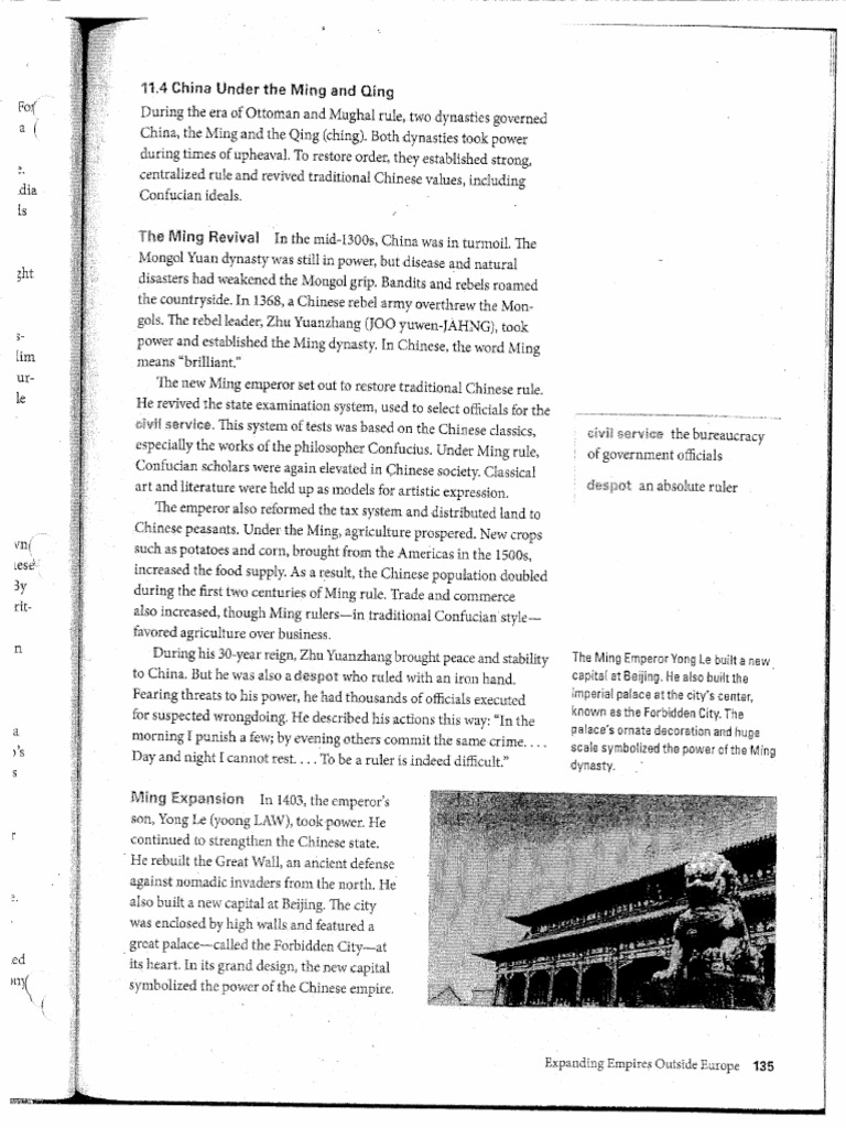 Ming and Qing Reading Chapter 11 | PDF