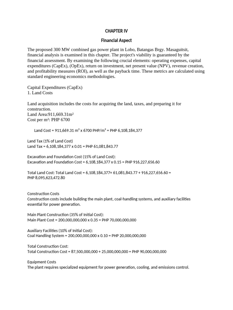Chapter Iv | PDF | Power Station | Net Present Value