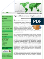 Paper Publication Versus Filing For A Patent: in This Issue