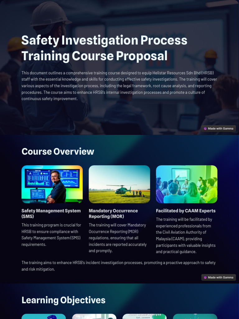 HRSB Safety Investigation Training Course | PDF | Safety | Knowledge