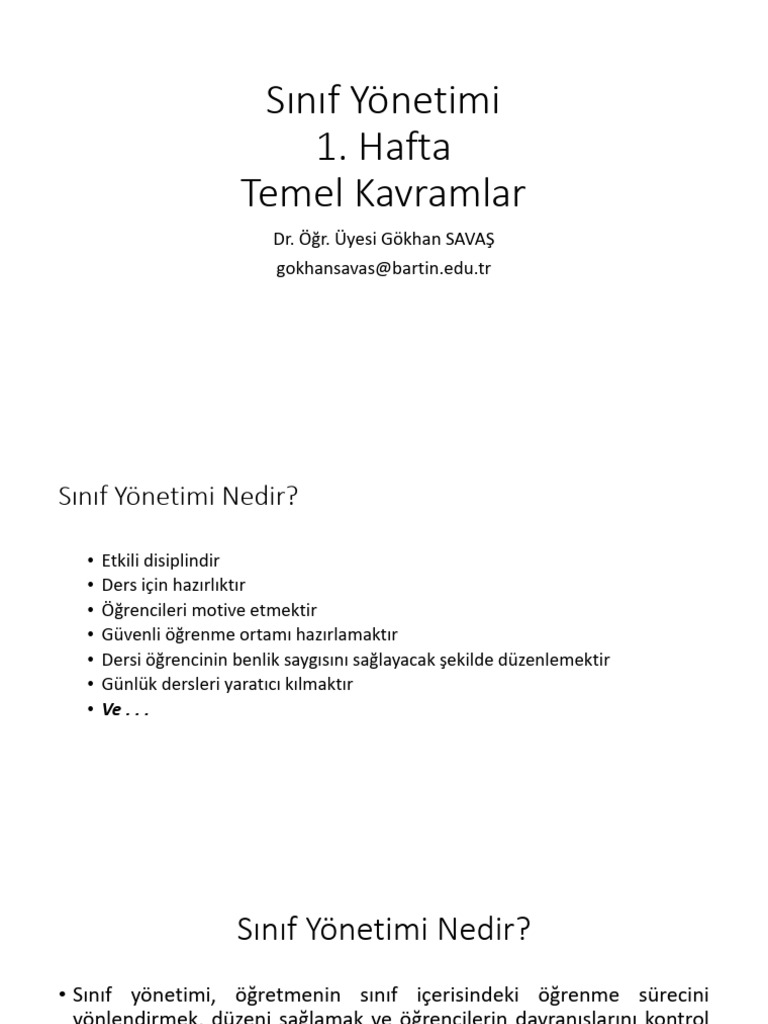 1 Hafta Temel Kavramlar | PDF