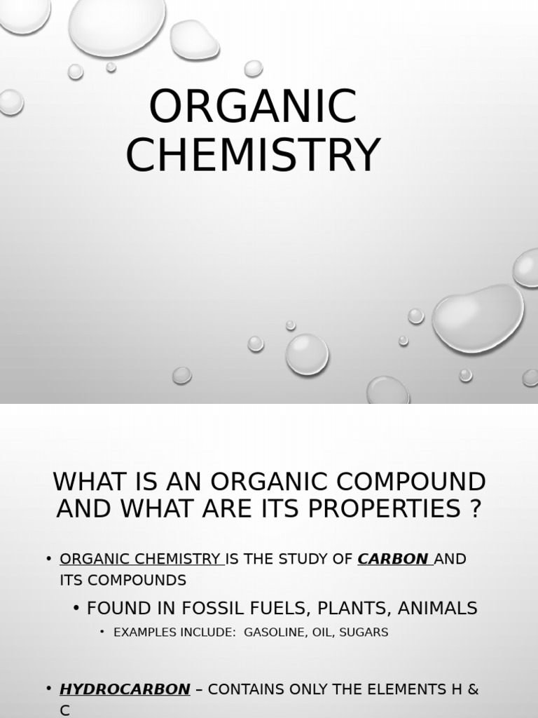 Properties and Types of Organic Compounds | PDF | Alkane | Alkene