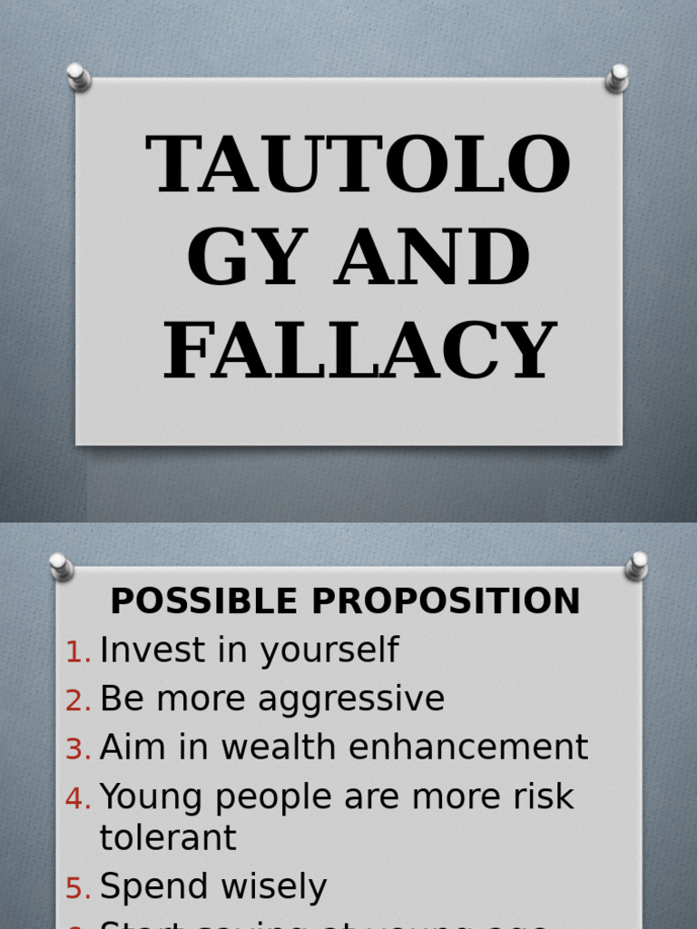 Tautology and Fallacy | PDF