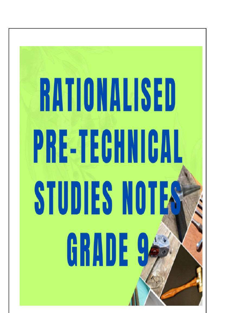 Rationalised Complete Pretechnical Studies Grade 9 Notes | PDF