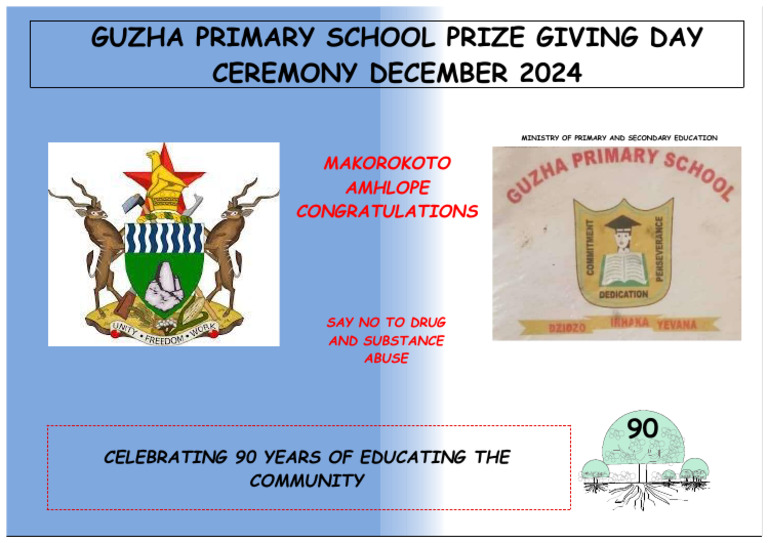 Guzha Primary School Prize Ceremony 2024 | PDF