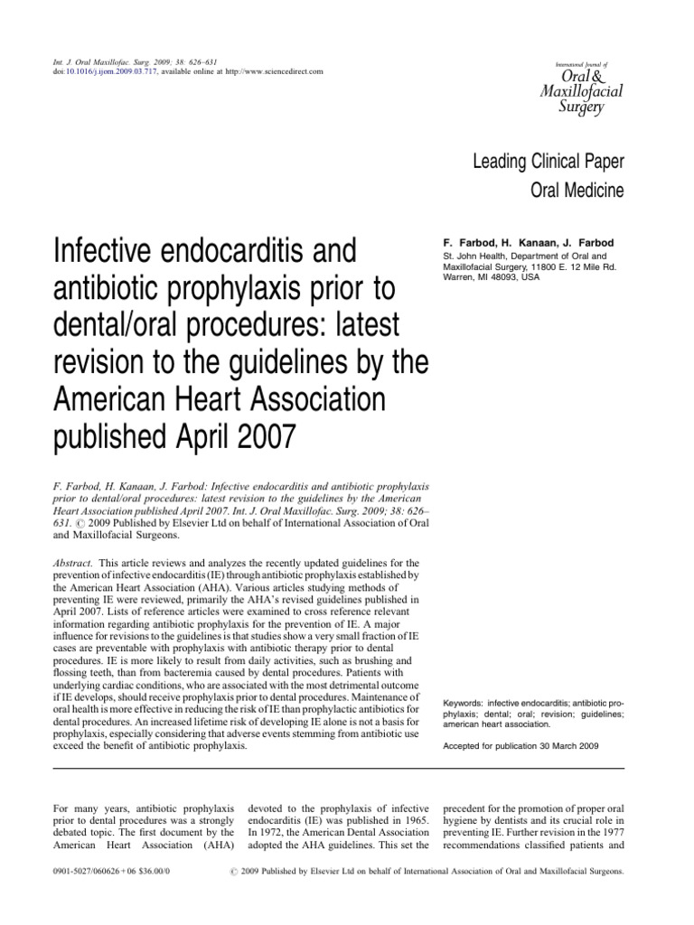 endocarditis ADA2007 (1) | PDF | Congenital Heart Defect | Heart