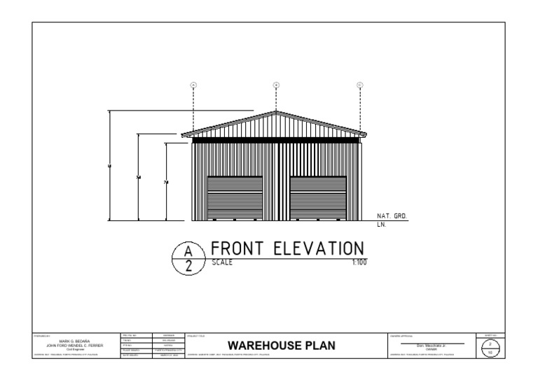 Front Elevation: Warehouse Plan | PDF